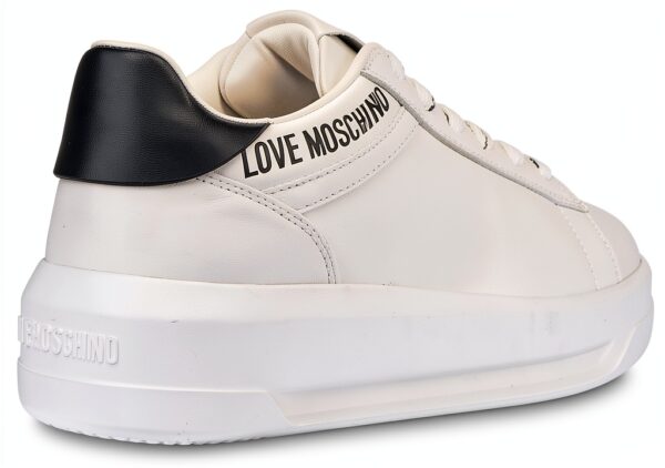 Sneaker donna Love Moschino pelle bianco nero modello D26MO02-3