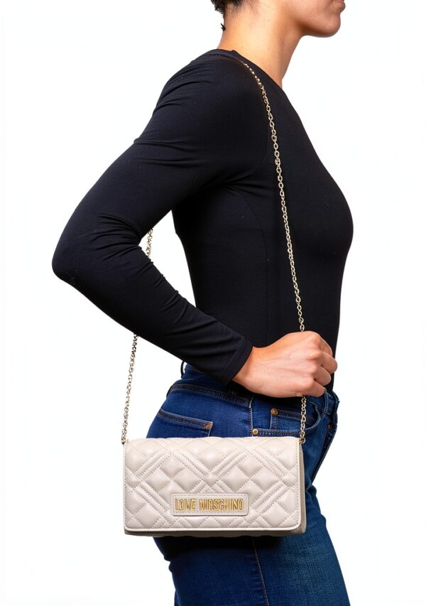 Love Moschino BORSA QUILTED PU AVORIO-4